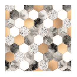 Protège table Mozaïc doré - Toile cirée épaisse largeur 140 cm