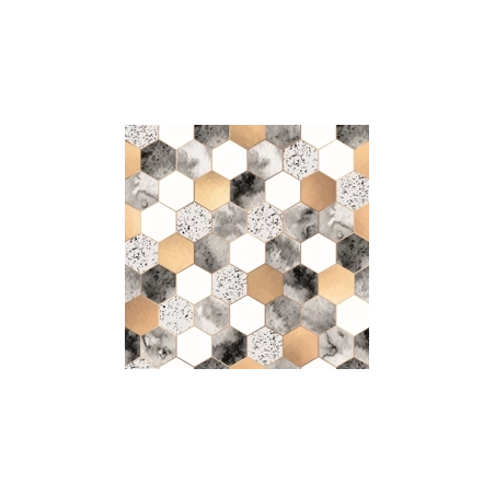 Protège table Mozaïc doré - Toile cirée épaisse largeur 140 cm