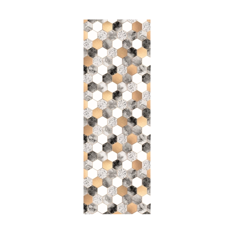 Protège table Mozaïc doré - Toile cirée épaisse largeur 140 cm