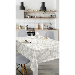 Protège table Aster Neige - Toile cirée épaisse largeur 140 cm