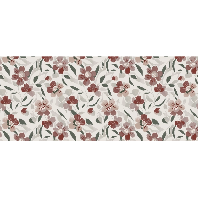 Protège table Camelia Pourpre - Toile cirée épaisse largeur 140 cm