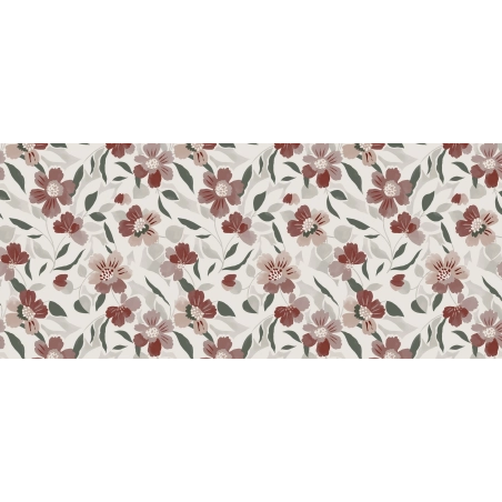 Protège table Camelia Pourpre - Toile cirée épaisse largeur 140 cm