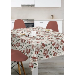 Protège table Camelia Pourpre - Toile cirée épaisse largeur 140 cm