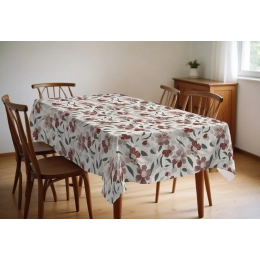 Protège table Camelia Pourpre - Toile cirée épaisse largeur 140 cm