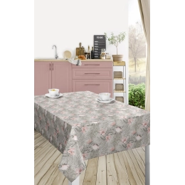 Toile cirée premium FLEURI Rose - largeur 140 cm