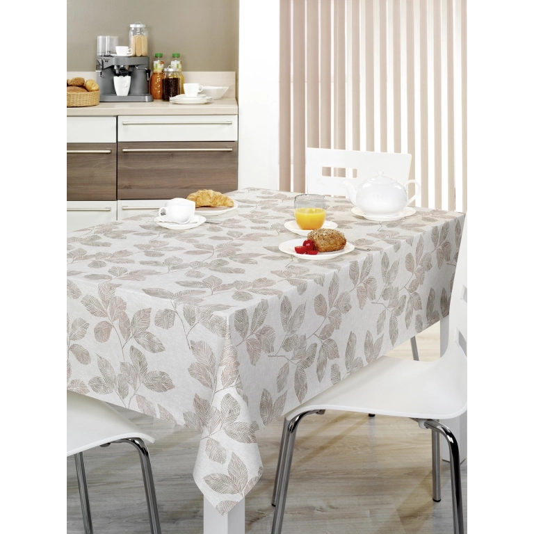 Toile cirée premium JESEN Beige - largeur 140 cm