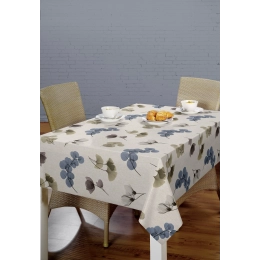 Toile cirée premium ORGANZA Bleu - largeur 140 cm