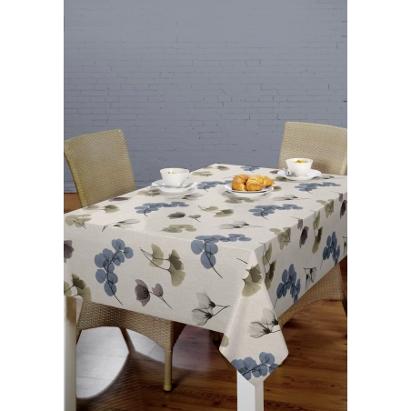 Toile cirée premium ORGANZA Bleu - largeur 140 cm