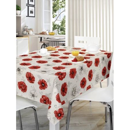 Toile cirée premium SIMPLY Red - largeur 140 cm