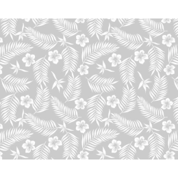 Nappe transparente TROPIC blanc - imprimé feuillage