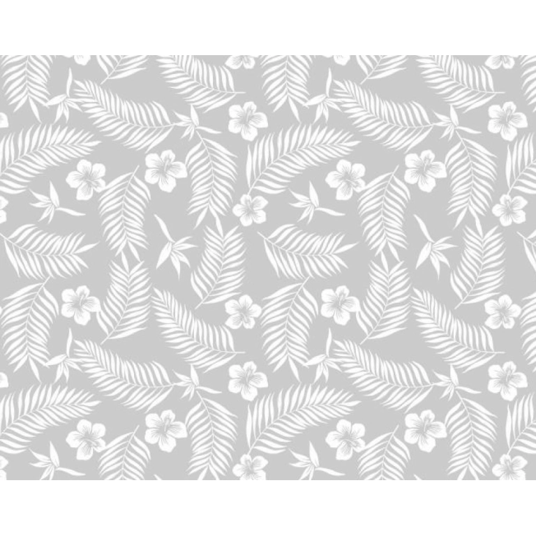Nappe transparente TROPIC blanc - imprimé feuillage