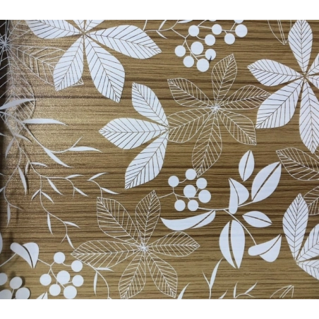 Nappe transparente PETALE blanc - imprimé floral