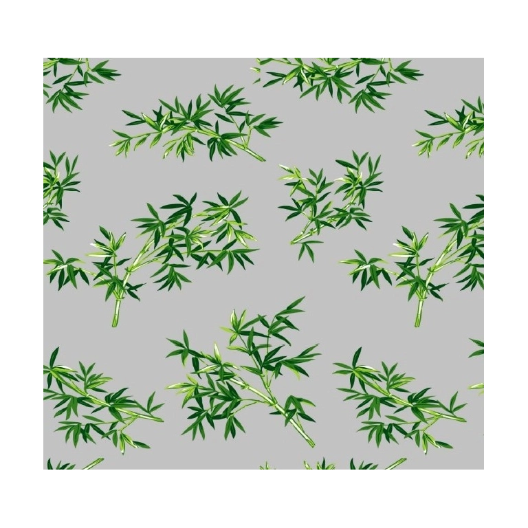Nappe transparente BAMBOU vert - imprimé feuillage vert