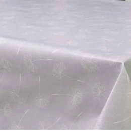 Toile cirée blanc pissenlit largeur 180 cm - Nappe pissenlit gris180