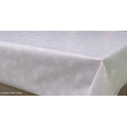 Toile cirée blanc pissenlit largeur 180 cm - Nappe pissenlit gris180