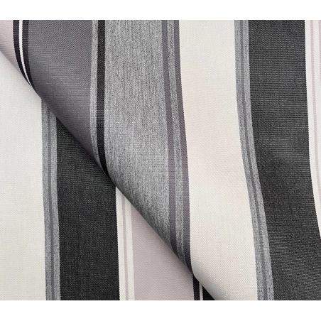 Toile extérieure BIARRITZ gris 160 cm - Tissu déco bayadère gris