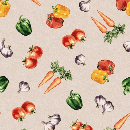 Toile cirée LEGUMES vintage - nappe de cuisine