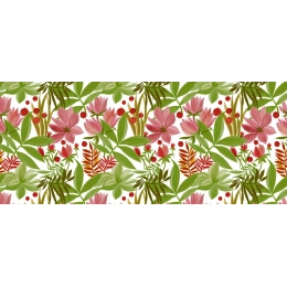 Toile cirée BOUQUET vert - Nappe cirée florale colorée