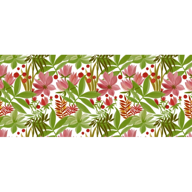 Toile cirée BOUQUET vert - Nappe cirée florale colorée