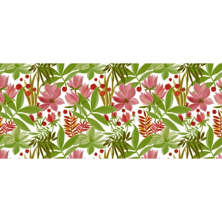 Toile cirée BOUQUET vert - Nappe cirée florale colorée