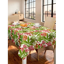 Toile cirée BOUQUET vert - Nappe cirée florale colorée