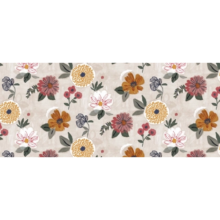 Toile cirée RUSTIC garden - Nappe cirée florale colorée