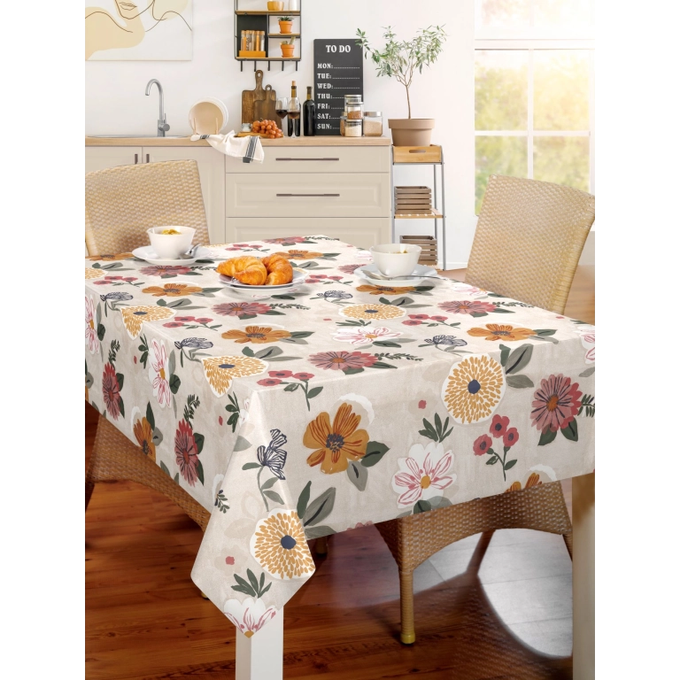 Toile cirée RUSTIC garden - Nappe cirée florale colorée