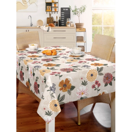 Toile cirée RUSTIC garden - Nappe cirée florale colorée