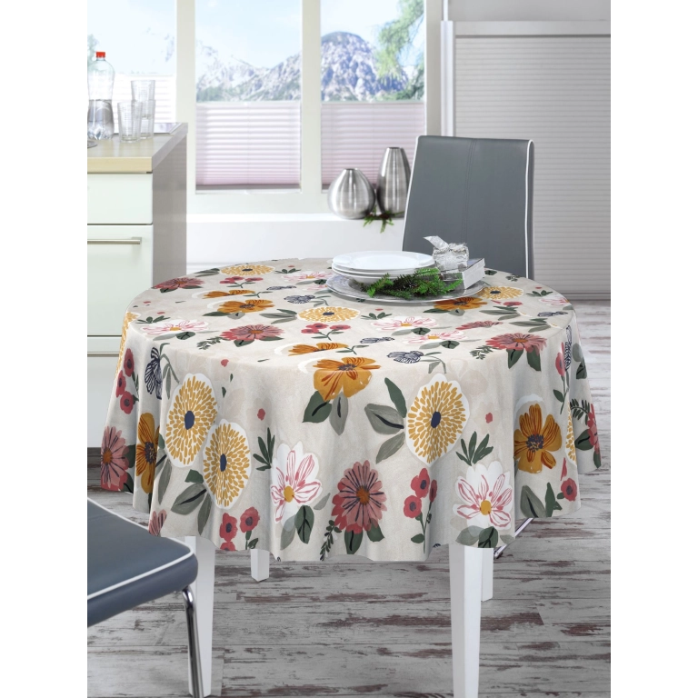 Toile cirée RUSTIC garden - Nappe cirée florale colorée