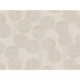 Toile cirée CIRKLES beige - Art déco géométrique beige