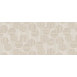 Toile cirée CIRKLES beige - Art déco géométrique beige