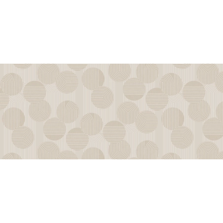 Toile cirée CIRKLES beige - Art déco géométrique beige