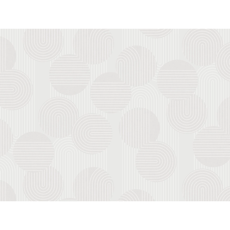 Toile cirée CIRKLES blanc - Art déco géométrique blanc