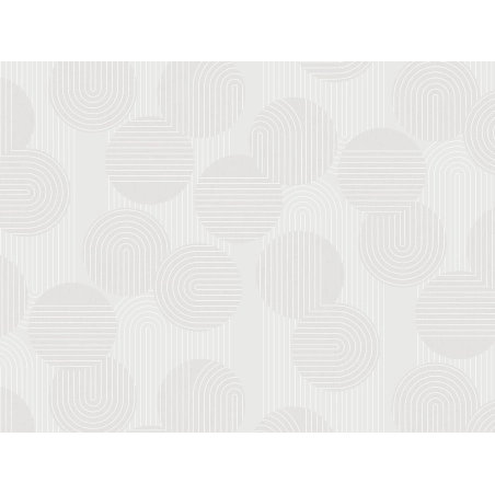 Toile cirée CIRKLES blanc - Art déco géométrique blanc