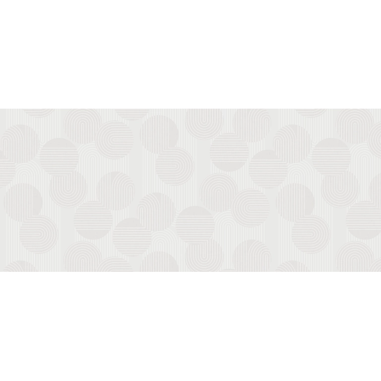 Toile cirée CIRKLES blanc - Art déco géométrique blanc