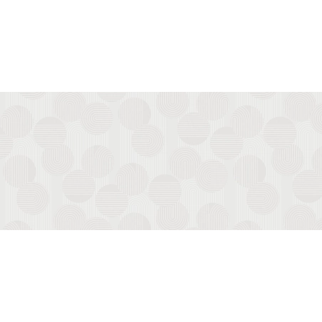 Toile cirée CIRKLES blanc - Art déco géométrique blanc