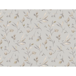 Toile cirée CANADIAN poplar - Feuillage sobre beige