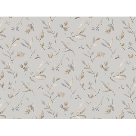 Toile cirée CANADIAN poplar - Feuillage sobre beige