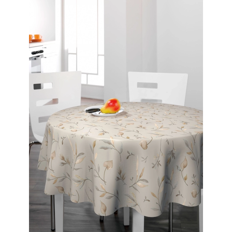 Toile cirée CANADIAN poplar - Feuillage sobre beige