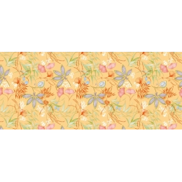 Toile cirée SERENITE jaune - Nappe cirée florale