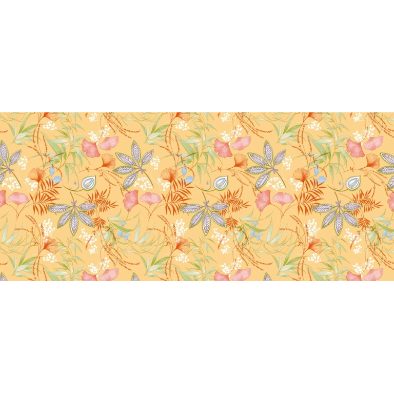 Toile cirée SERENITE jaune - Nappe cirée florale