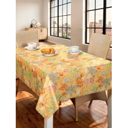 Toile cirée SERENITE jaune - Nappe cirée florale