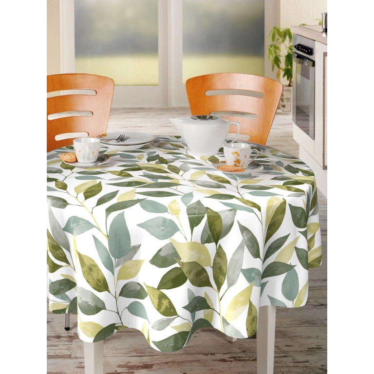 Toile cirée TOSCANA été - Nappe feuillage vert