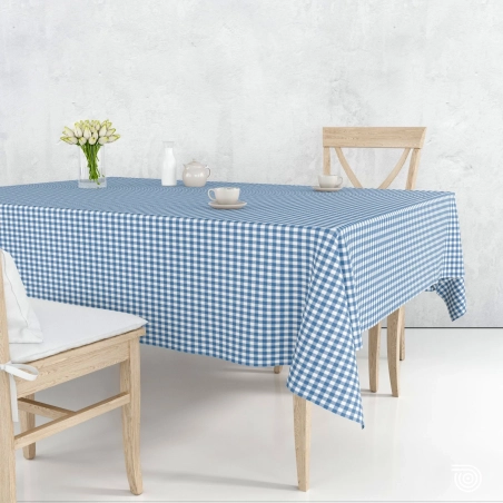 Toile cirée à carreaux bleu et blanc- Nappe au mètre à carreaux bleu