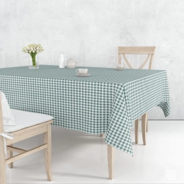 Nappe à carreaux vert et blanc - Toile cirée à carreaux vert et blanc