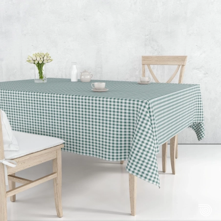 Nappe à carreaux vert et blanc - Toile cirée à carreaux vert et blanc