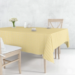 Nappe à carreaux jaune et blanc - Toile cirée à carreaux jaune