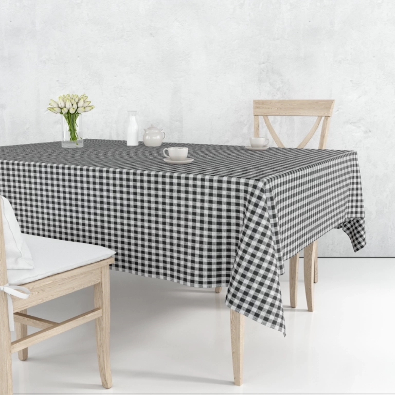 Nappe à carreaux noir et blanc - Toile cirée à carreaux noir et blanc