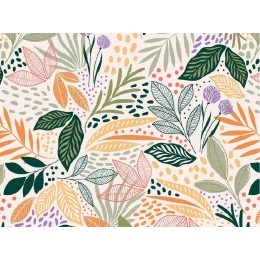 Toile cirée MAOLI vert - Nappe toile cirée feuillage coloré