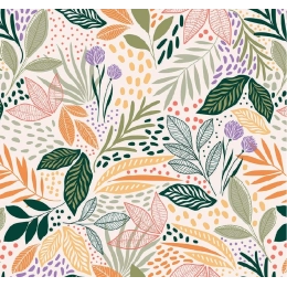 Toile cirée MAOLI vert - Nappe toile cirée feuillage coloré